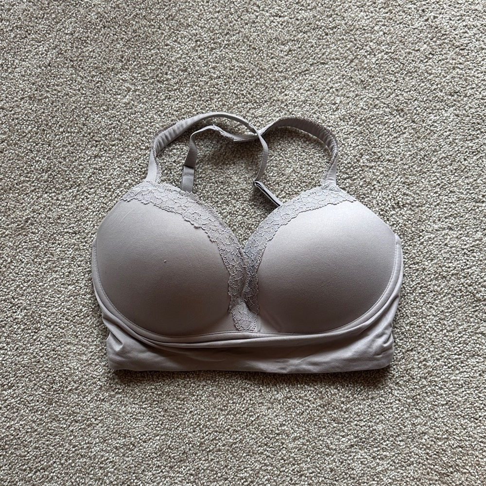 Victoria's Secret Lace Accent Bra in Light Gray
